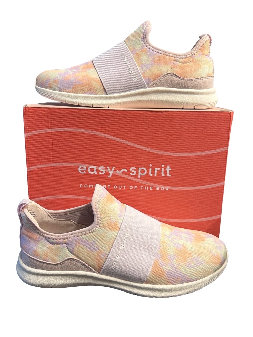 Easy Spirit NWT Pastel Orange Tie-Dye SEGinfer2-HS Slip-On Sneakers, 8M, NWT